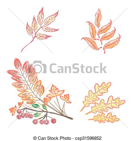450x469 Autumn Leaves. Sketch, Autumn, Leaves, Design, Vector Illustration - Autumn Leaves Sketch