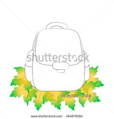 236x246 Sketch Of School Backpack On A Pile Of Autumn Leaves. Vector - Autumn Leaves Sketch