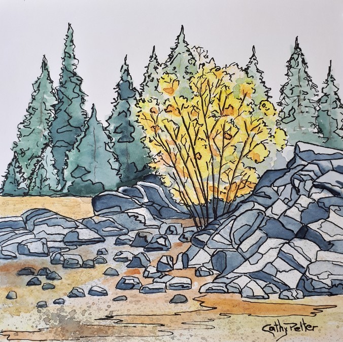 676x675 Fine Art By Cathy Pelter - Autumn Sketch