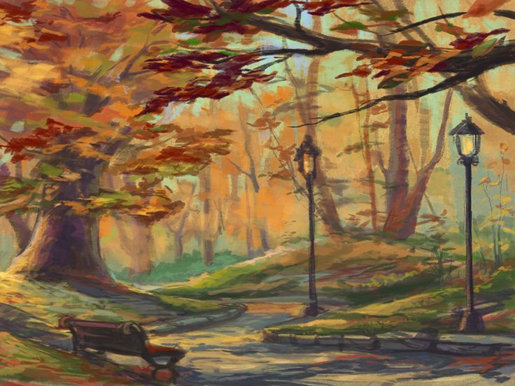 736x552 Autumn Sketch By ~mirchaz Digital Painting - Autumn Sketch