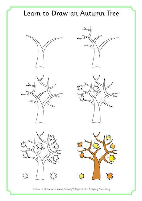 460x650 Learn To Draw An Autumn Tree Drawing Drawings - Autumn Tree Sketch