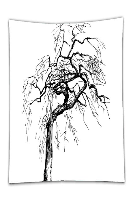 454x679 Interestlee Satin Drill Tableclothapartment Decor - Autumn Tree Sketch