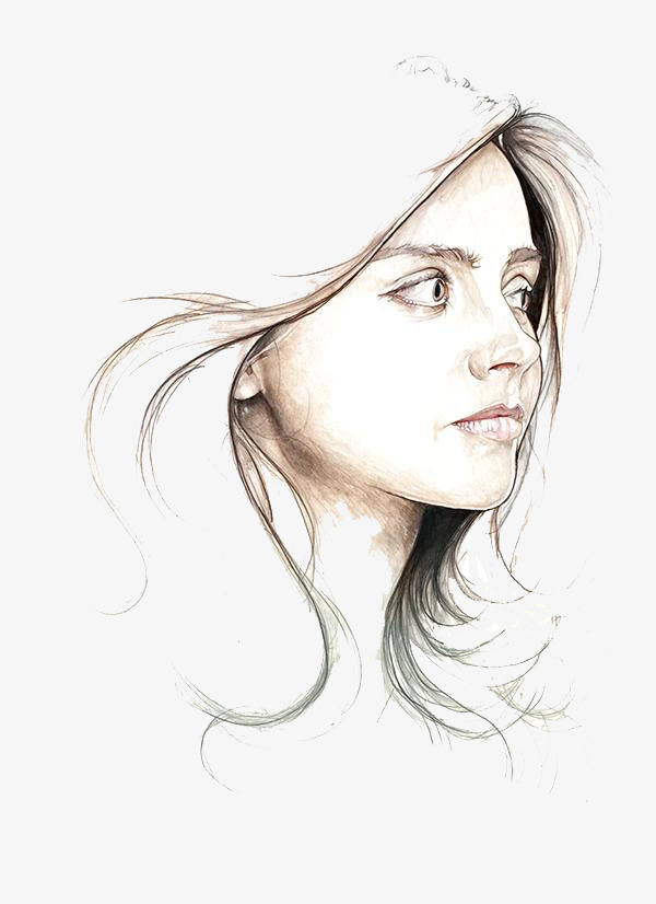 600x826 Sketch Side Beauty Avatar, Sketch, Hand Painted, Side Png And Psd - Avatar Sketch