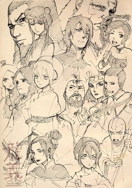422x600 Sketches Of Avatar The Last Airbender Characters Otaku - Avatar The Last Airbender Sketches
