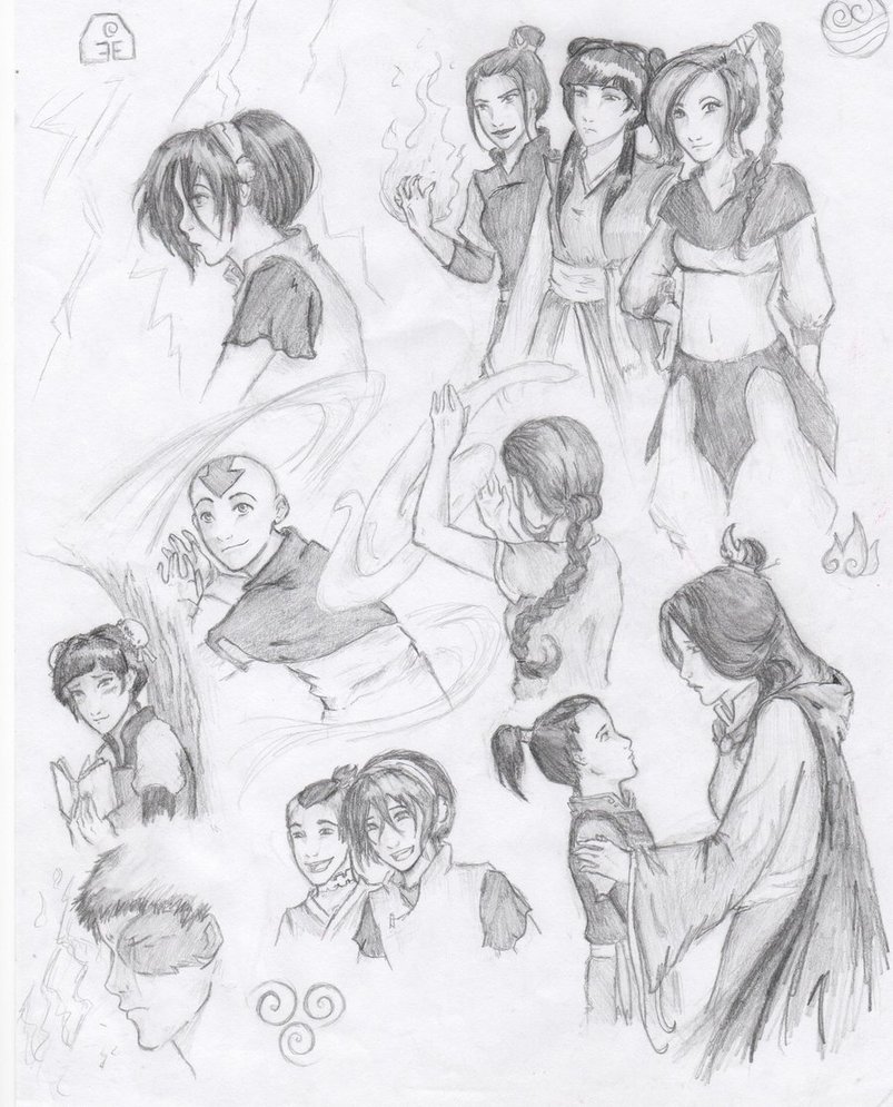 803x995 Avatar The Last Airbender Sketches 1 By Image Inator - Avatar The Last Airbender Sketches