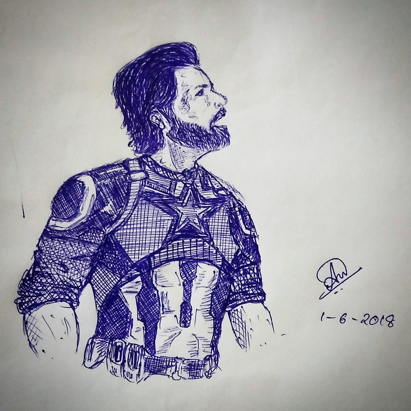 1440x1440 Cap - Avengers Sketch