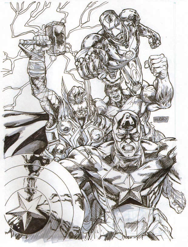 620x811 Hanchey Art Avengers Movie Sketch - Avengers Sketch