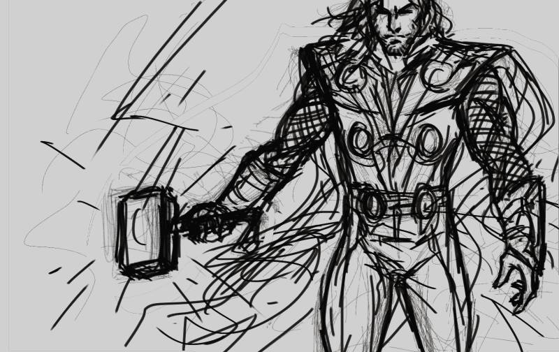 800x504 Thor Fan Art Avengers Sketch Digital Wulfartblog - Avengers Sketch