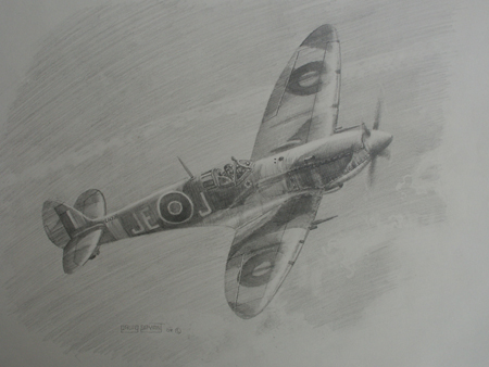 450x338 World War 2 Artwork Drawings And Sketches David Bryant David - Aviation Sketches