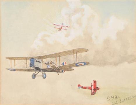 466x360 Aviation Sketches. A Group Of Ten Pre Wwii Watercolour Sketches Of - Aviation Sketches