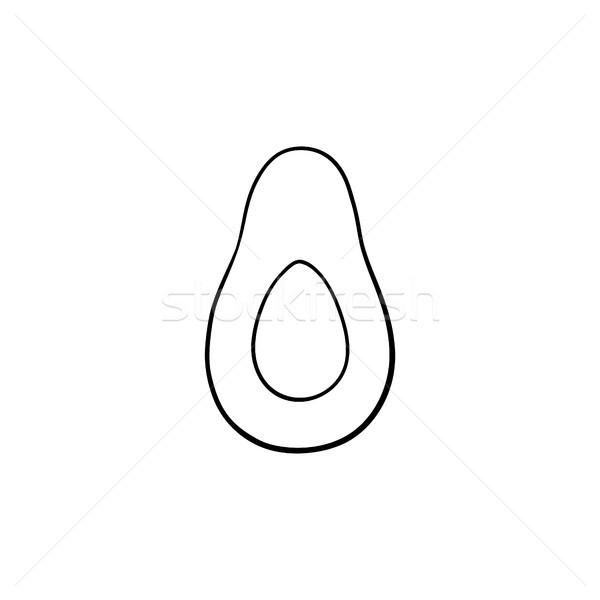 600x600 Avocado Hand Drawn Sketch Icon. Vector Illustration Andrei - Avocado Sketch