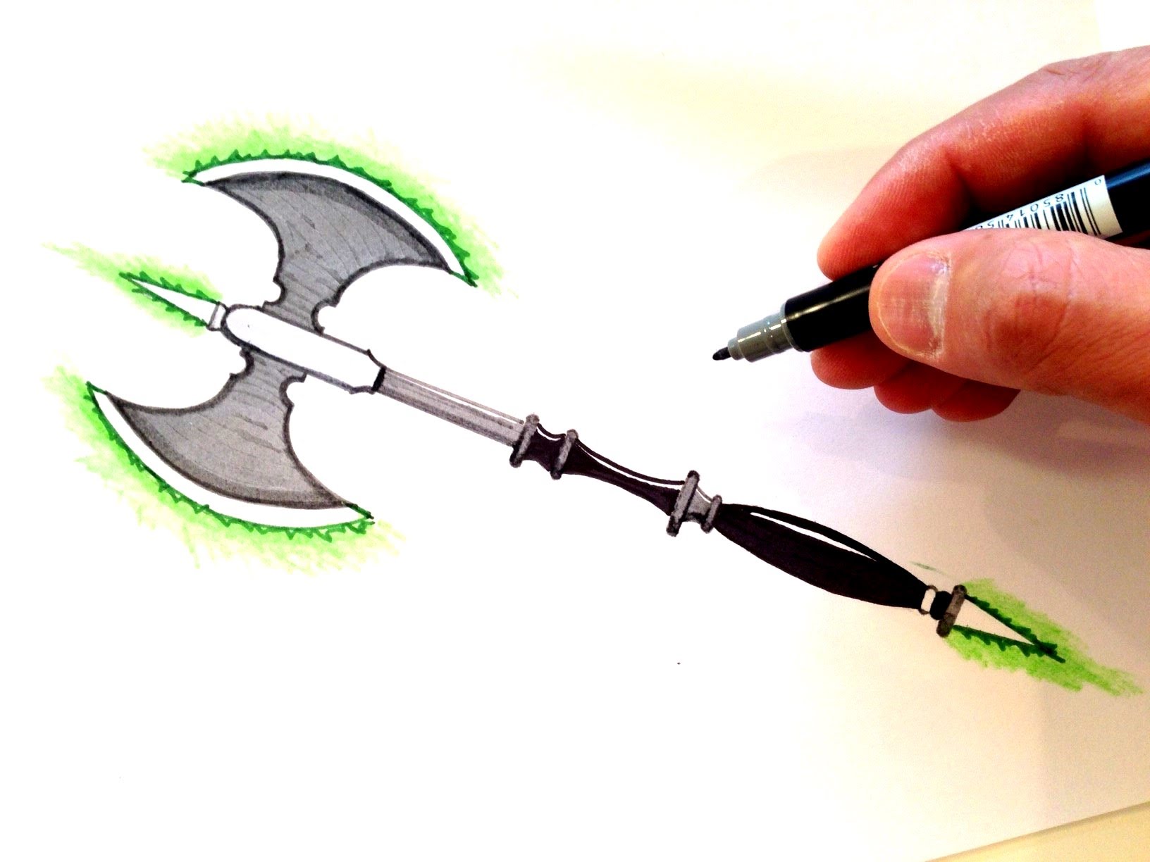 1632x1224 How To Draw A Battle Axe Lightsaber - Ax Sketch