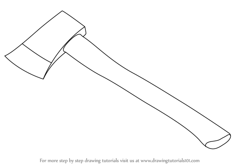 800x566 Learn How To Draw An Axe (Tools) Step By Step Drawing Tutorials - Ax Sketch