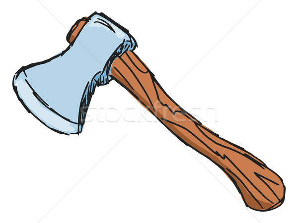 600x450 Ax Sketch Cartoon Illustrazione Legno - Ax Sketch