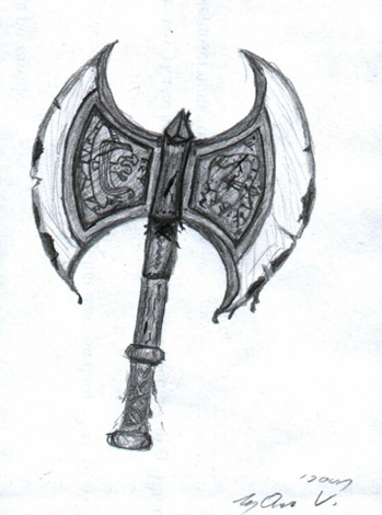 349x470 Cool Sketch Of Axe Tattoo - Axe Sketch