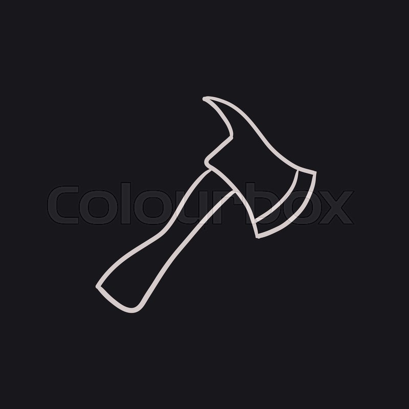 800x800 Fire Axe Vector Sketch Icon Isolated On Background. Hand Drawn - Axe Sketch