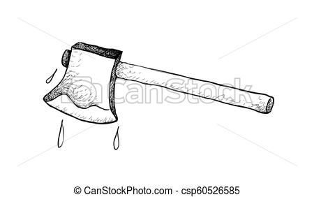 450x282 Hand Drawn Sketch Of An Axe Or Ax. Illustration Hand Drawn Sketch - Axe Sketch