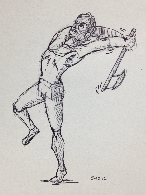 600x800 Swinging The Axe Michael J Pollock - Axe Sketch