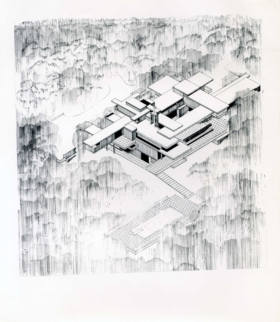 891x1024 Bass Residence - Axonometric Sketch
