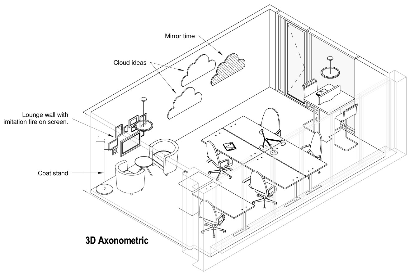 1330x886 3d Axonometric Sketch Wilde Architects - Axonometric Sketch