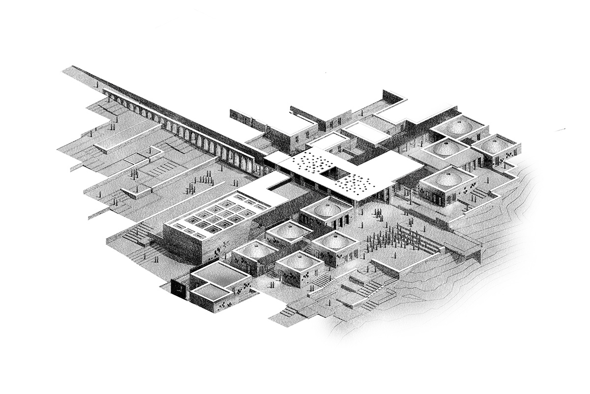 1200x802 Ksr Architects Bamiyan Competition - Axonometric Sketch
