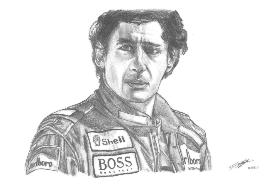 900x630 Ayrton Senna Drawing By Hyperion Ogul 92 - Ayrton Senna Sketch