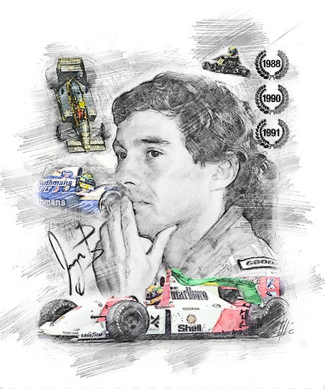 459x550 Ayrton Senna Posters By Theodor Decker Redbubble - Ayrton Senna Sketch