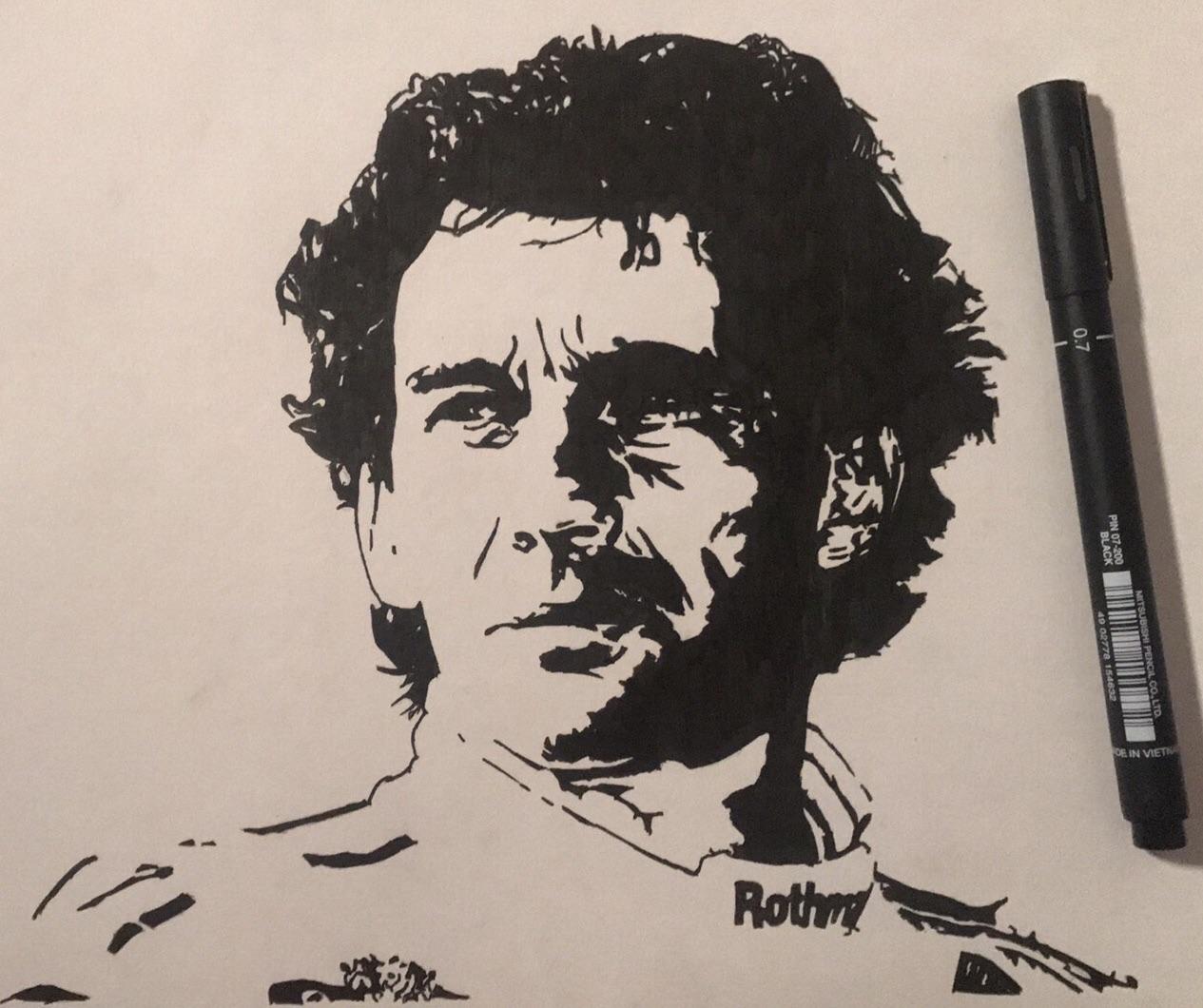 1265x1060 I Did A Sketch Of Ayrton Senna, For Dad Formula1 - Ayrton Senna Sketch