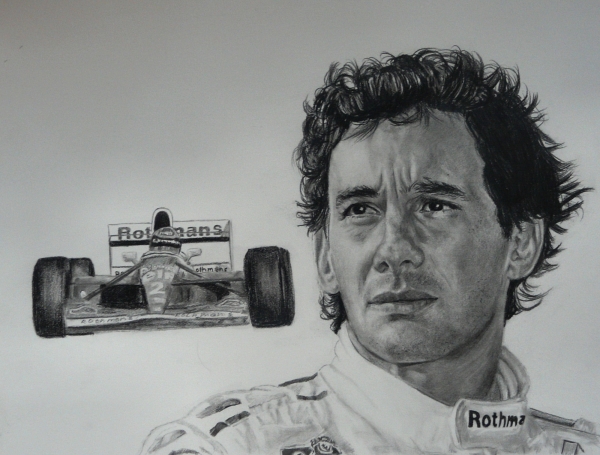 600x455 Portrait Of Ayrton Senna By Mobee219 On Stars Portraits - Ayrton Senna Sketch