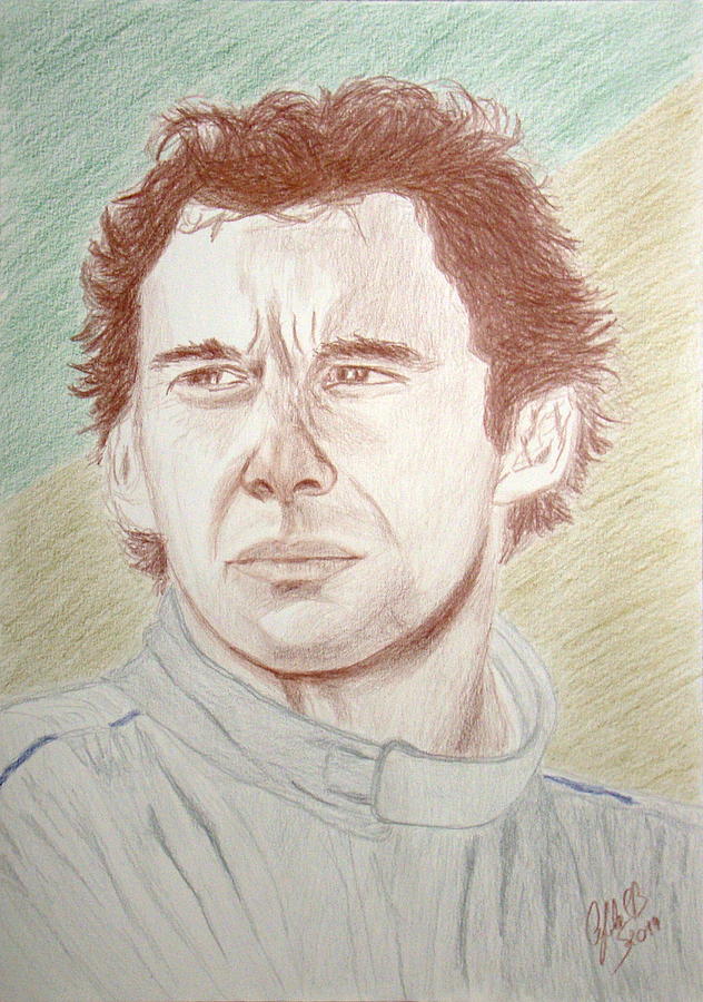 632x900 Ayrton Senna Drawing By Cybele Chaves - Ayrton Senna Sketch
