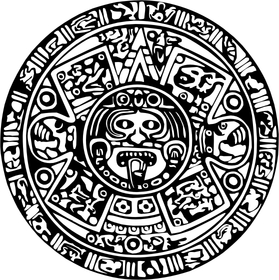 279x280 Aztec Calendar Sticker - Aztec Calendar Sketch