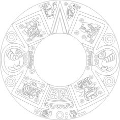 236x236 Aztec Calendar By Kyodai Astecas E Maya - Aztec Calendar Sketch