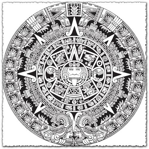 500x500 Pictures Aztec Calendar, - Aztec Calendar Sketch