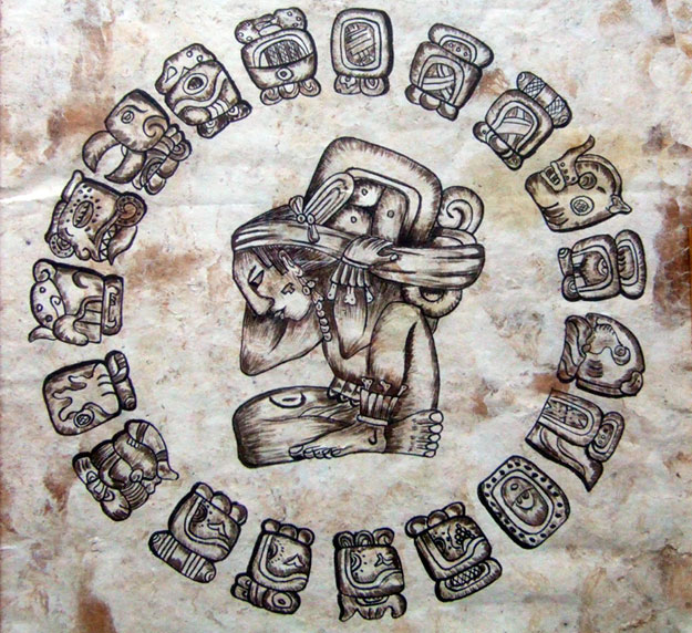 625x572 The Maya Calendar And The Burden Of Time - Aztec Calendar Sketch