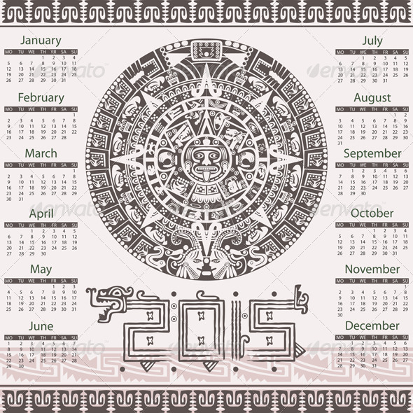 590x590 Aztec Calendar 2015 By Sateda2012 Graphicriver - Aztec Calendar Sketch