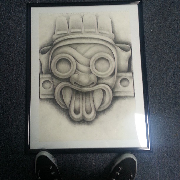 612x612 Aztec Head Tattoo Sketch - Aztec Sketches