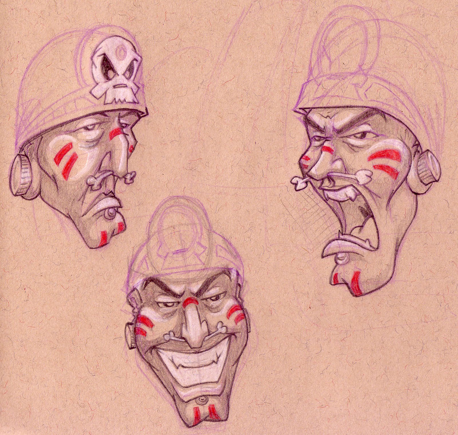 1600x1521 Aztec Project Aztec Faces - Aztec Sketches