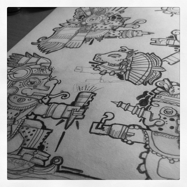 612x612 Aztec Sketches For Uni Project. Really Love This Style - Aztec Sketches
