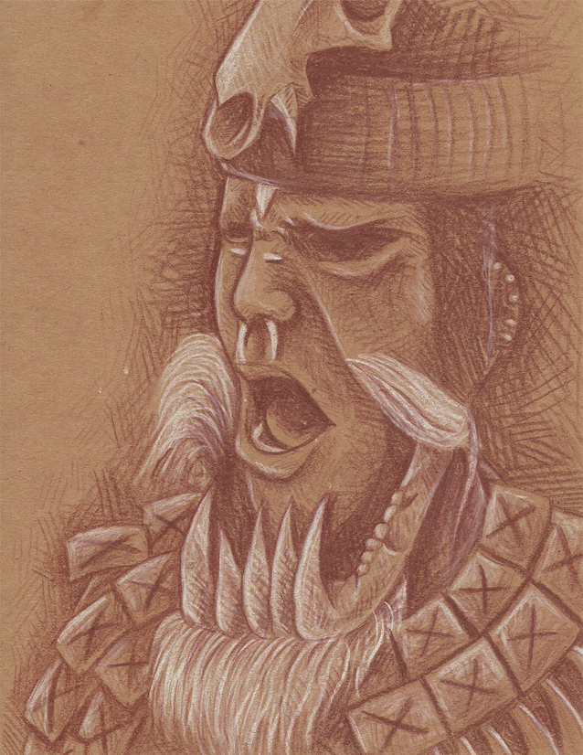 638x826 Aztec Warrior Jake Ward Illustration - Aztec Sketches