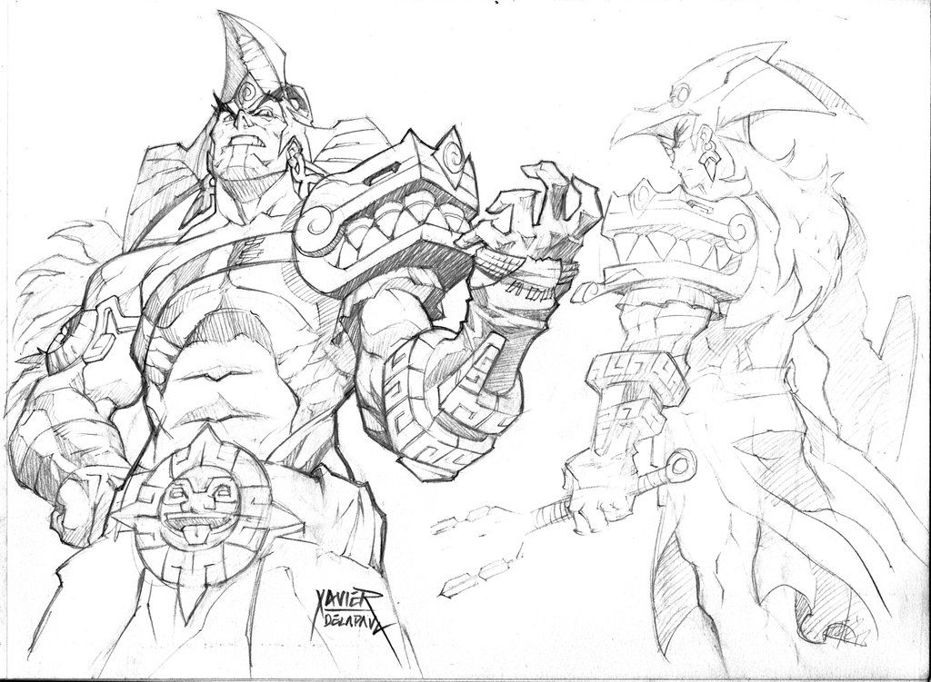 1024x751 Aztec Warrior Drawings Aztec Warrior Sketch By Trifozard On - Aztec Warrior Sketch