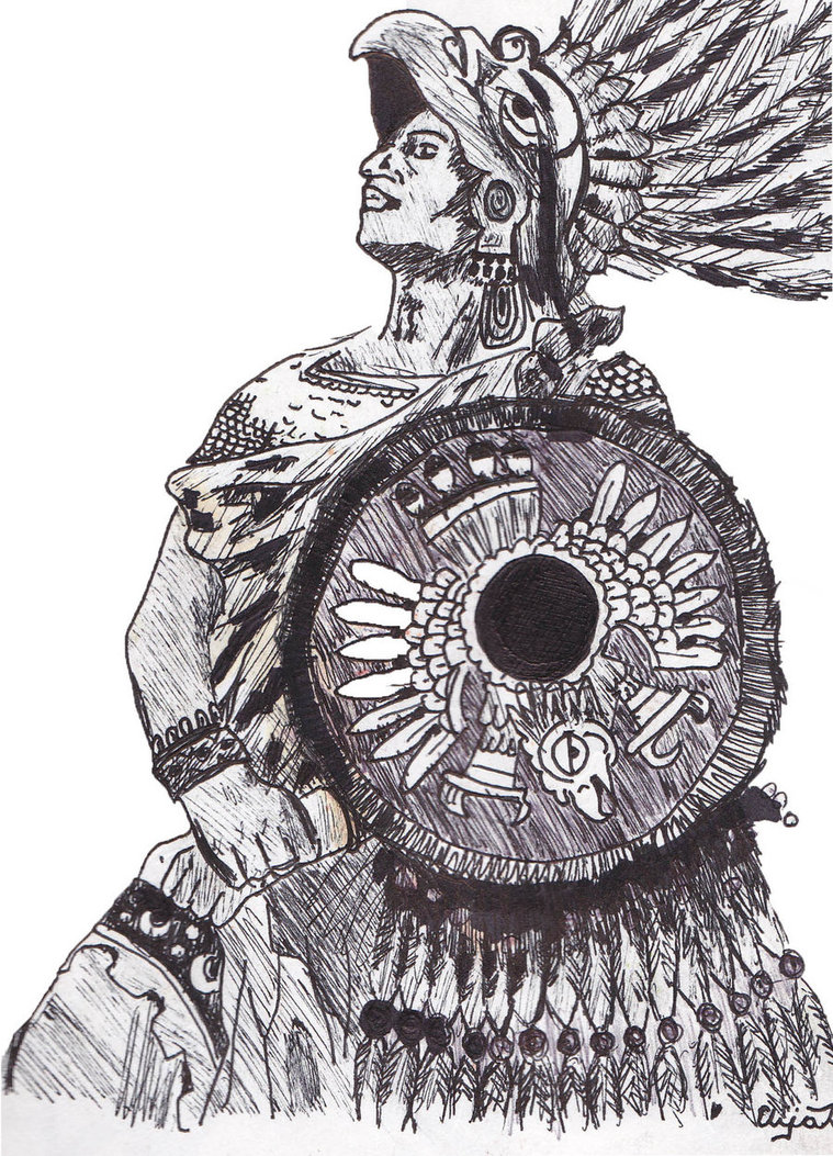 759x1053 Aztec Warrior By Jeollo - Aztec Warrior Sketch
