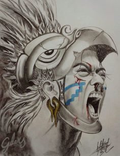 236x305 Aztec Drawings - Aztec Warrior Sketch