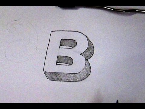 480x360 How To Write Letter B In 3d Easy 3d Sketch Tutorial For Kids - B Sketch