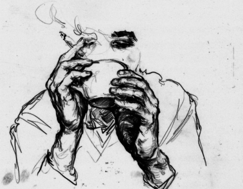 500x388 Beauty Drawing Art Black And White Hipster Coffee Bampw Grunge - B Sketch