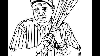 320x180 How To Draw Babe Ruth Tutorials And Online Canvas - Babe Ruth Sketch