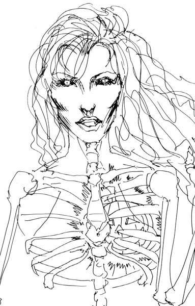 383x600 Skelly Babe Sketch - Babe Sketch