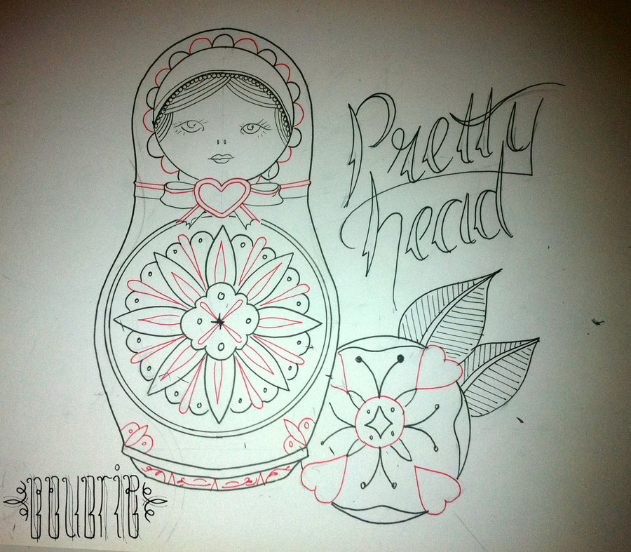 900x787 Babushka Doll Tattoo Design By Booders9 - Babushka Sketch