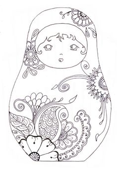 236x341 The 129 Best Babushka Zentangles Images Doodles - Babushka Sketch