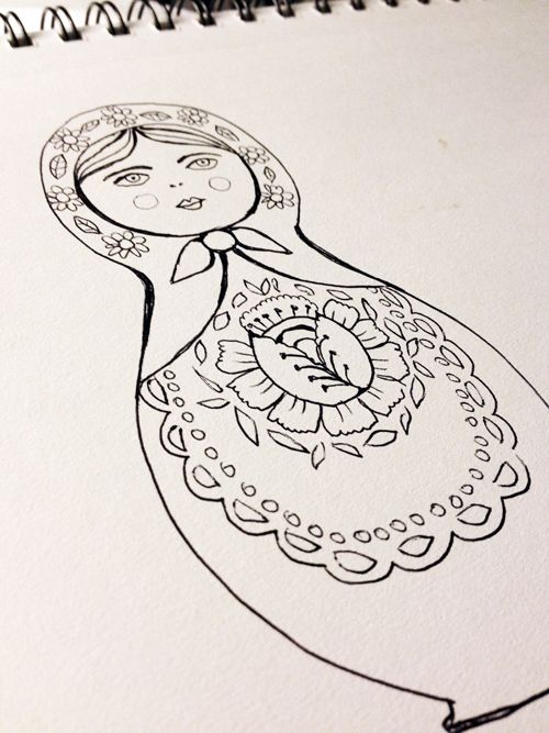 500x667 Babushka Sketch Inspirations Dolls, Matryoshka - Babushka Sketch