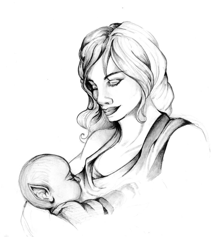 843x947 Mother Child Drawing In Pencil Sketch Pencil Sketches Of Mother - Baby And Mother Sketch